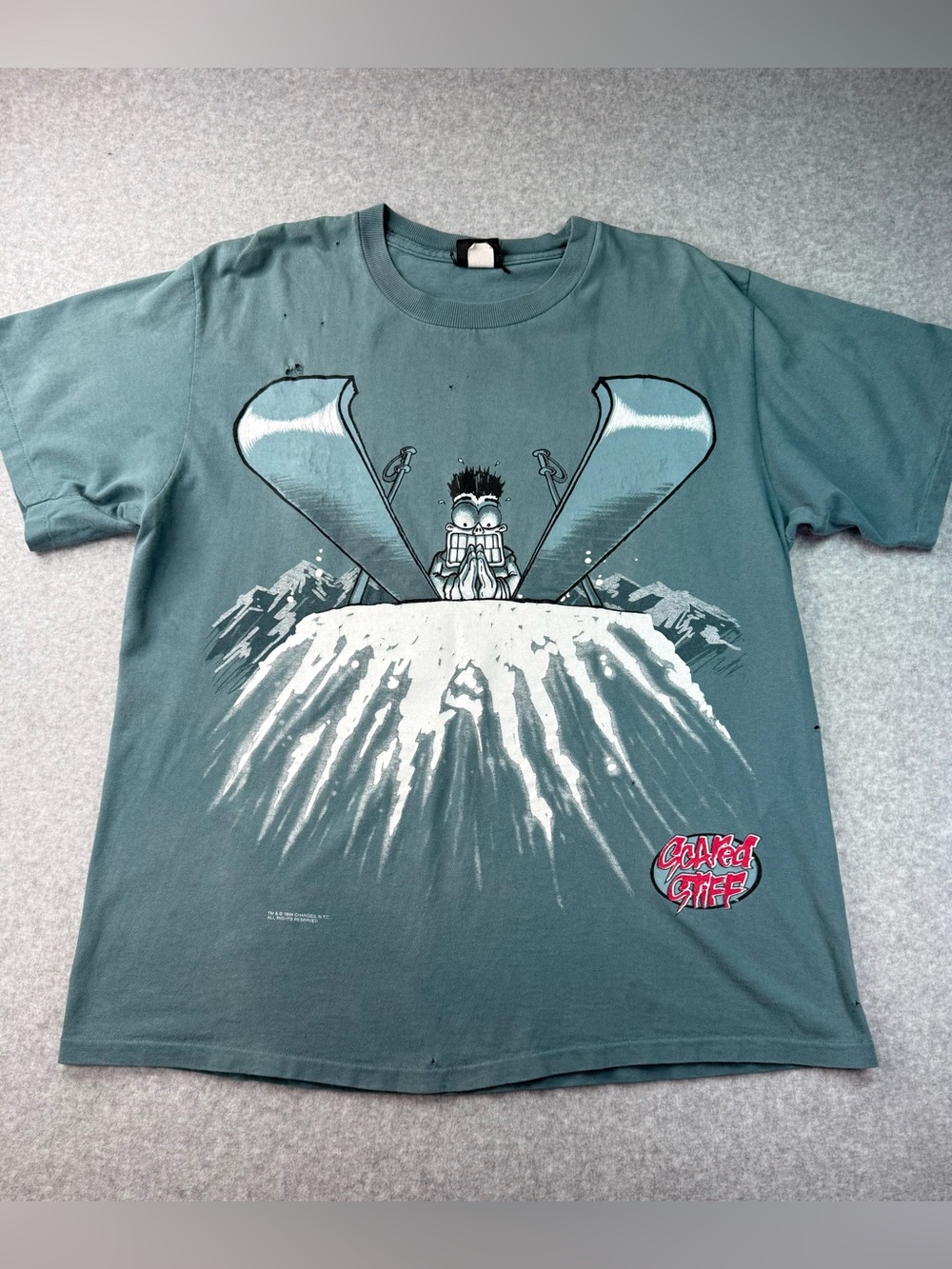 Scared Stiff Vintage 1996 Park City Utah skiing T-Shirt size XL
